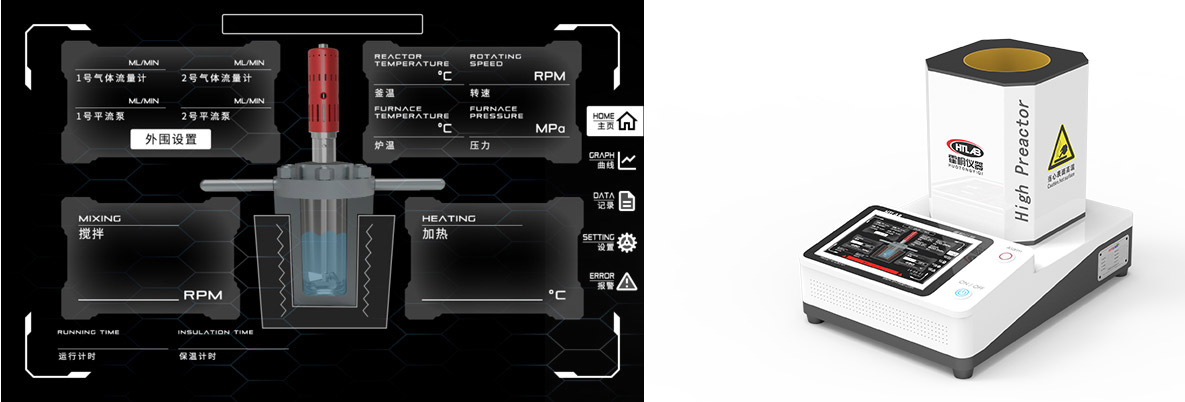霍桐ZN型智能觸摸屏標準實驗室微小型反應(yīng)釜電控箱及觸摸操控界面示意圖